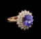 4.78 ctw Tanzanite and Diamond Ring - 14KT Rose Gold