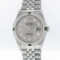 Rolex Stainless Steel Slate Grey Diamond and Emerald DateJust Men's Watch