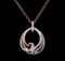 0.82 ctw Diamond Pendant With Chain - 14KT Two-Tone Gold