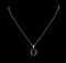 6.48 ctw Amethyst and Diamond Pendant With Chain - 14KT Yellow Gold