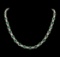 12.67 ctw Emerald and Diamond Necklace - 18KT White Gold