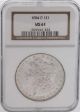 1884-O $1 Morgan Silver Dollar Coin NGC MS64