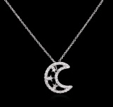 0.42 ctw Diamond Pendant With Chain - 14KT White Gold