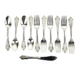 Wallace Grande Baroque Sterling Silver Salad Forks, Teaspoons, and Master Butter