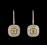 18KT Two-Tone Gold 5.81 ctw Diamond Earrings