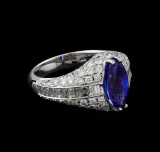 18KT White Gold 2.74 ctw Tanzanite and Diamond Ring