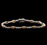 14KT Two-Tone Gold 1.56 ctw Diamond Bracelet