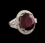 14KT White Gold 14.49 ctw Ruby and Diamond Ring