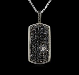 3.00 ctw Black Diamond Pendant With Chain - SILVER