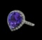 7.65 ctw Tanzanite and Diamond Ring - 14KT White Gold