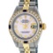 Rolex Ladies 2T Pink MOP Roman Sapphire And Daimond Datejust Wristwatch