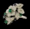 0.56 ctw Diamond, Emerald and Sapphire Ring - Platinum