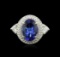 14KT White Gold 3.50 ctw Tanzanite and Diamond Ring