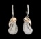 0.55 ctw Diamond Earrings - 14KT Two-Tone Gold