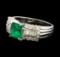 0.91 ctw Emerald and Diamond Ring - Platinum