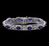 14KT White Gold 8.85 ctw Sapphire and Diamond Bracelet