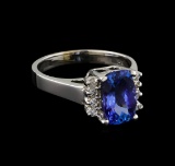 2.86 ctw Tanzanite and Diamond Ring - 14KT White Gold