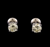 14KT White Gold 1.22 ctw Diamond Solitaire Earrings