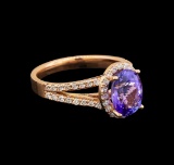 14KT Rose Gold 2.33 ctw Tanzanite and Diamond Ring