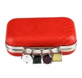 Red Textured Evening Clutch