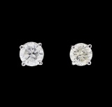 1.04 ctw Diamond Earrings - 14KT White Gold