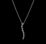 14KT White Gold 0.30 ctw Diamond Pendant With Chain