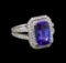 14KT White Gold 3.58 ctw Tanzanite and Diamond Ring