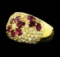 2.32 ctw Ruby and Diamond Ring - 18KT Yellow Gold