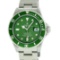 Mens Rolex Stainless Steel Green Diamond 8 + 2 Baguette Submariner