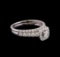1.00 ctw Diamond Wedding Ring Set - 14KT White Gold