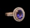 2.35 ctw Tanzanite and Diamond Ring - 14KT Rose Gold