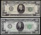 Lot of (2) 1928 & 1934 $20 Federal Reserve Notes