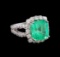 6.65 ctw Emerald and Diamond Ring - 14KT White Gold