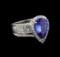 14KT White Gold 4.81 ctw Tanzanite and Diamond Ring