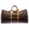 Louis Vuitton Monogram Canvas Leather Keepall 60 cm Duffle Bag Luggage