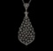 1.11 ctw Diamond Pendant With Chain - 14KT White Gold