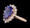 3.82 ctw Tanzanite and Diamond Ring - 14KT Rose Gold