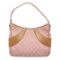 Gucci Pink Canvas Leather Monogram Shoulder Bag