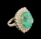 14KT Yellow Gold GIA Certified 28.07 ctw Emerald and Diamond Ring