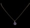 2.46 ctw Tanzanite and Diamond Pendant With Chain - 14KT Rose Gold