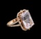 14KT Rose Gold 9.78 ctw Kunzite and Diamond Ring