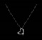 1.55 ctw Diamond Heart Pendant With Chain - 14KT White Gold