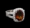 3.87 ctw Golden Tourmaline Ring - 14KT White Gold