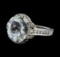 3.77 ctw Aquamarine and Diamond Ring - 14KT White Gold