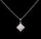 0.65 ctw Diamond Pendant With Chain - 14KT White Gold