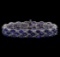 14KT White Gold 32.00 ctw Sapphire and Diamond Bracelet