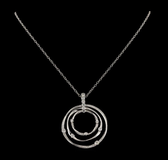 2.32 ctw Diamond Pendant With Chain - 14KT White Gold