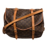 Louis Vuitton Monogram Canvas Leather Saumur 43 cm Messenger Bag