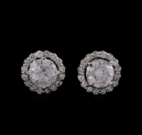 14KT White Gold 2.73 ctw Diamond Earrings