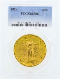 1924 $20 St. Gaudens Double Eagle Gold Coin PCGS MS66